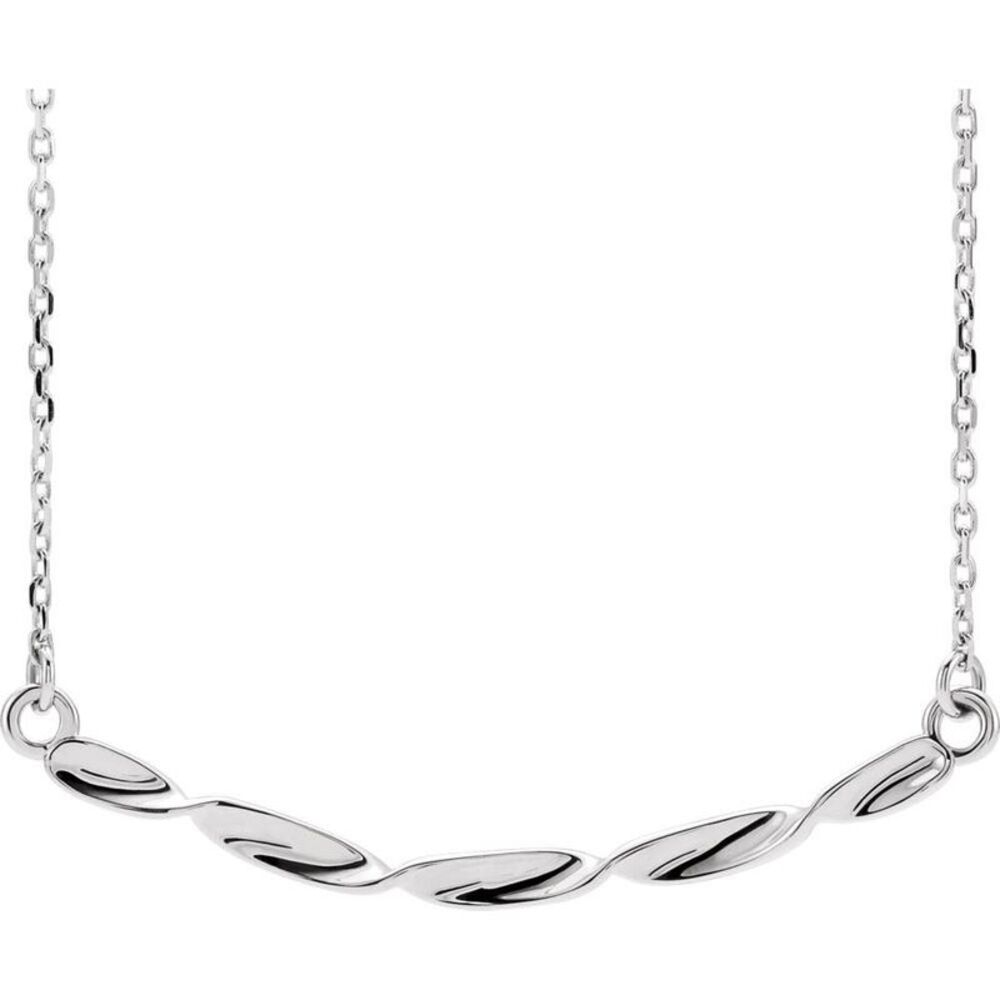 Platinum 36 x 2mm Twisted Bar Necklace, 16-18 Inch